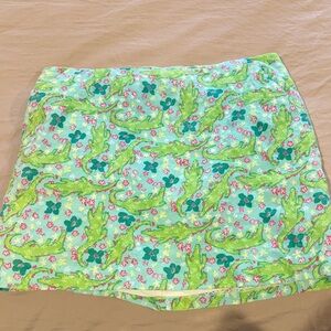 Lilly Pulitzer Green and Blue Alligator Skirt